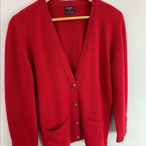Red Chanel Cashmere Sweater